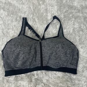 Victoria's Secret Sport Black Gray Knockout Front Close 38D